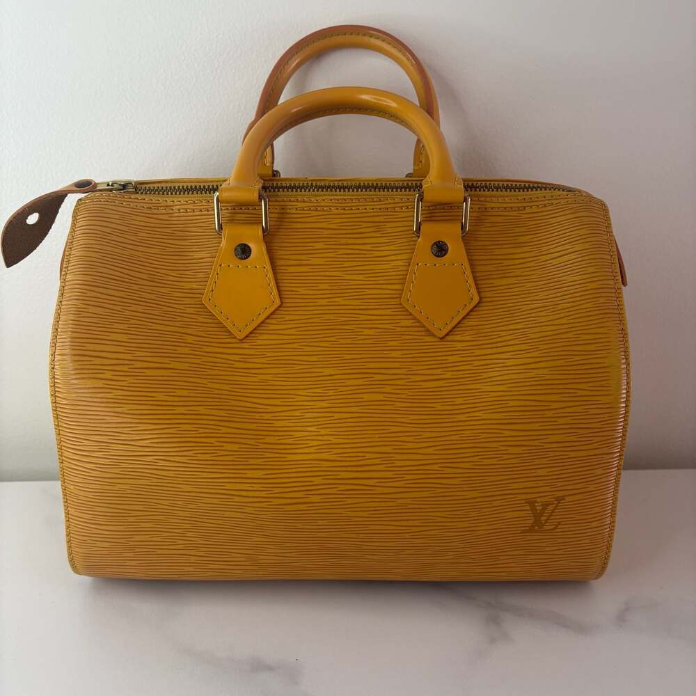 Louis Vuitton Tassil Yellow Epi Leather Speedy 25 Top Handle Bag